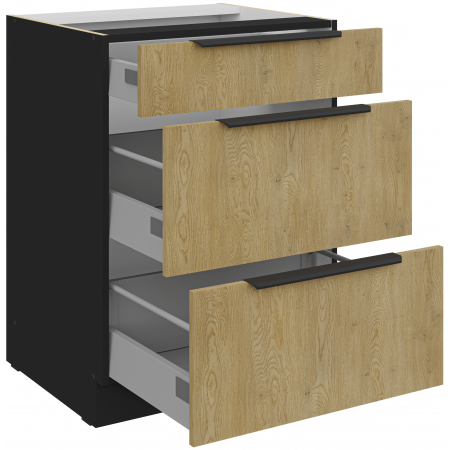 Szafka kuchenna 60 cm z szufladami premium box CREMA 60 D 3S BB